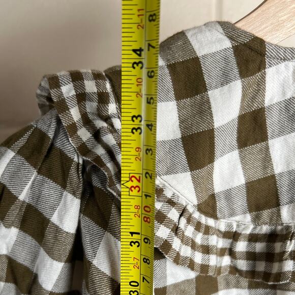 Madewell Medium NWT Gingham Collared Puff Sleeve Mini Dress Brown - Picture 4 of 6